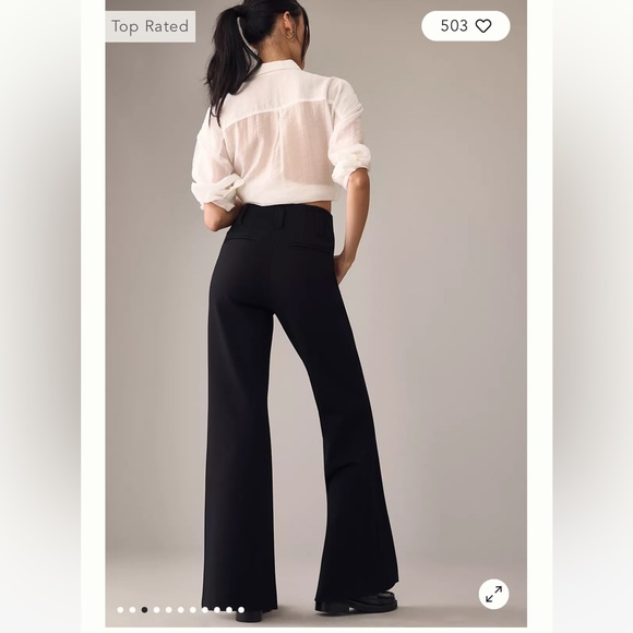 Anthropologie The Naomi Ponte Wide-Leg Flare Pants by Maeve - Picture 2 of 2